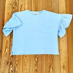 Vineyard Vines Bell Sleeve Light Blue Top Cropped